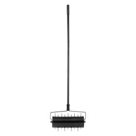 VEVOR Rolling Lawn Aerator, 18-inch Heavy-Duty Manual Rolling Aerator Lawn with Detachable Handle and 27 Iron Spikes