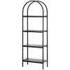 VEVOR Metal Bookshelf, 4-Tier Arched Industrial Bookshelf, Small Rustic Vintage Storage Bookcase with Open Shelves
