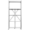 VEVOR Folding Storage Shelf with Wheels 5-Tier No Assembly Organizer Shelf Grey
