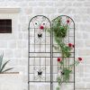 2 Pack Metal Garden Trellis 71" x 19.7" Rustproof Trellis for Climbing Plants Outdoor Flower Support Black