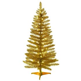 4ft Gold Tree Festival Artificial Automatic Red Tree With Lights