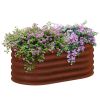 Outsunny 3.5' x 2' x 1.4' Galvanized Raised Garden Bed Kit, Outdoor Metal Elevated Planter Box with Safety Edging