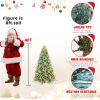 4ft Blue-Green PE/PVC Hybrid Automatic Xmas Tree Decor Small Artificial Led Christmas Tree