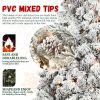 4.5ft Pvc Mixed Flocked Artificial Party Tree Pine Cone Hinged UL lights Mini Automatic Artificial christmas Tree