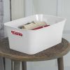 Medium Plastic Storage Bin, White