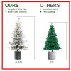 6.5ft PE/PVC Decorated Flocking Basin Pine Cone Xmas Tree Flocked Christmas Tree At Dining Room