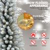 Prelit 6FT PVC Flocked Pencil Tree Artificial Slim Christmas Tree