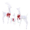 3pcs 54*20*122cm 30.00V 3.60W Family Elk White Iron Frame Cotton Thread Green Onion Powder Courtyard Elk Decoration