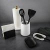 2 Pack 6.2" Ribbed Ceramic Kitchen Utensil Holder, White