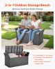 Outdoor Storage Bench PE Rattan 40Gal Deck Box Waterproof Outdoor Seat & Storage