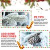 6.5ft PE/PVC Decorated Flocking Basin Pine Cone Xmas Tree Flocked Christmas Tree At Dining Room