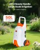 13.1Gal Battery Powered Sprayer with Cart Wheeled 0-80 PSI Electric Weed Sprayer