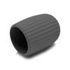 (3 pack) Rubberized Plastic Ribbed Toothbrush Holder, Grey