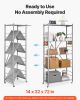 VEVOR Folding Storage Shelf with Wheels 5-Tier No Assembly Organizer Shelf Grey