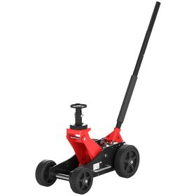 1.5 Ton Big Wheel Hydraulic Car Jack Heavy Duty Steel Off-Road Jack With Extra Saddle For Trucks, SUVs, ATVs, Red (Color: Red)