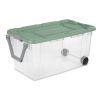 Extra Large Storage Bin, 160 Quart Wheeled Clear Plastic Storage Container with Handle, Gray, Pack of 2